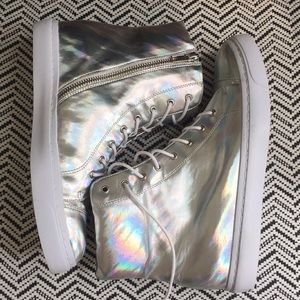 Silver Jeffrey Campbell High Top Sneakers 💿👽